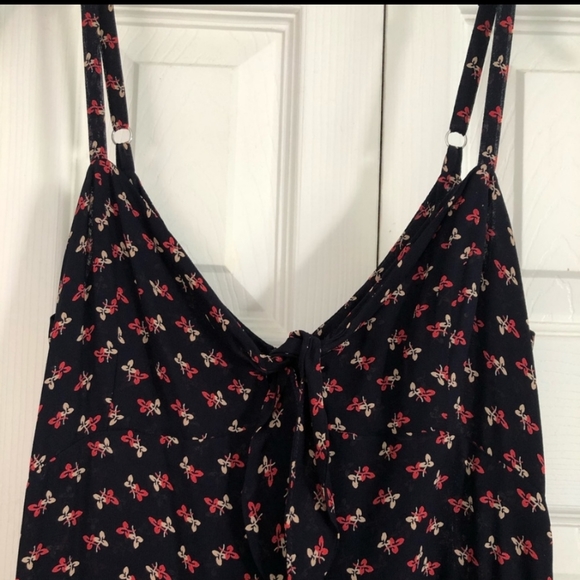 Reformation Navy and Red Floral Midi Dress - Picture 6 of 9